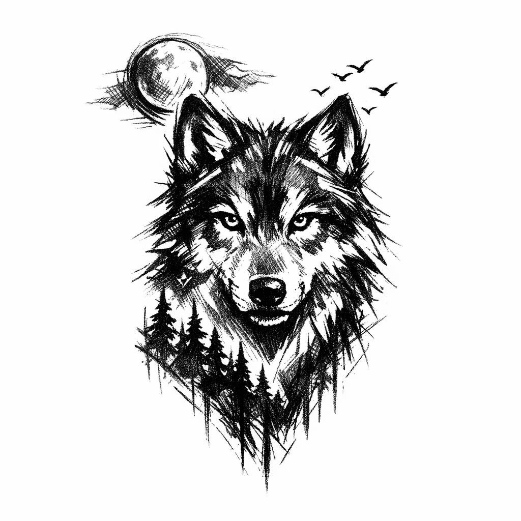 Wolf Tattoo Design