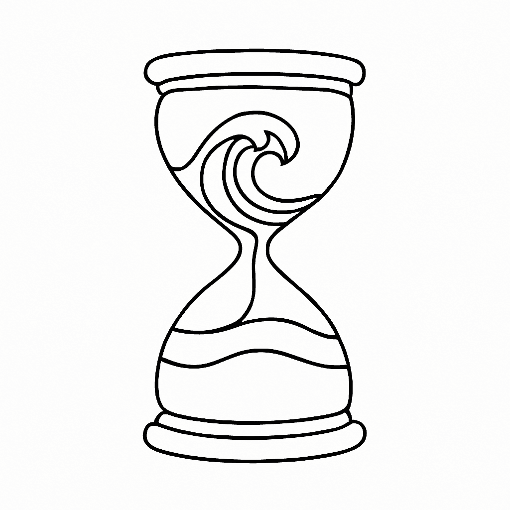 Hourglass With Ocean Waves Inside