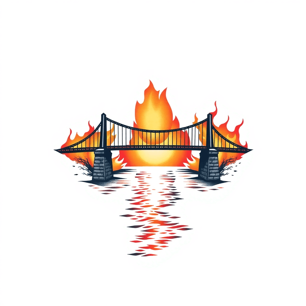 Bridge Over A River That Is On Fire