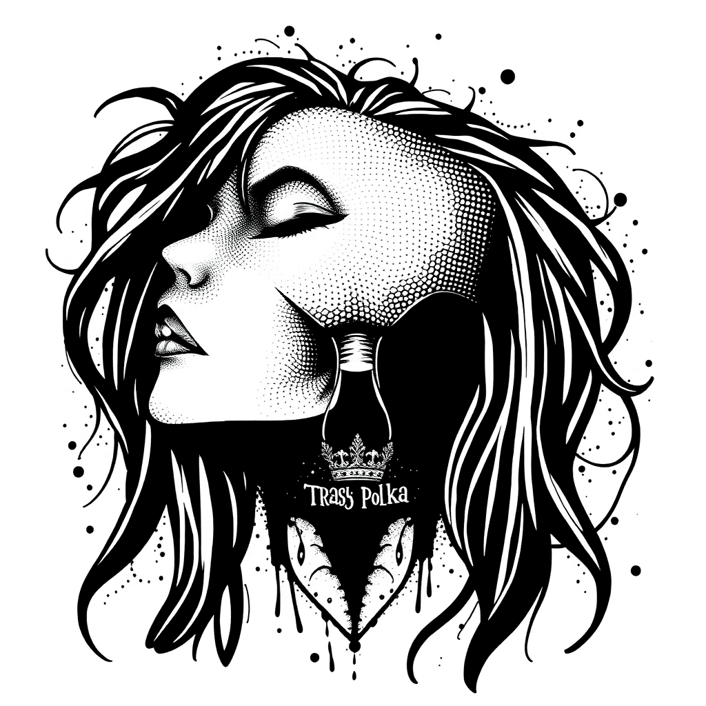 Cyber Realism, Lines With Trash Polka With A Sketch Style