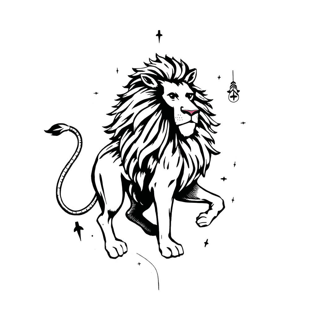 León Con Su Cría