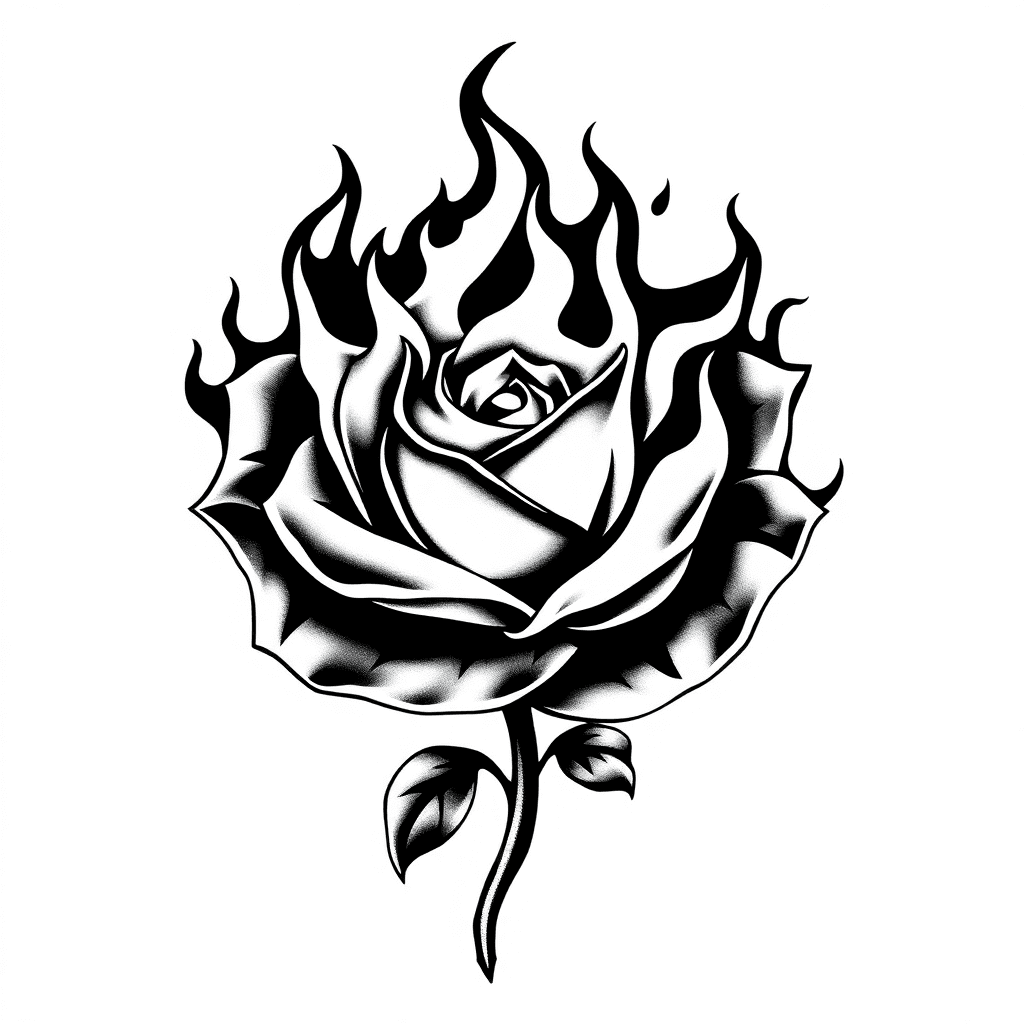 Flames In The Shape Of A Rose