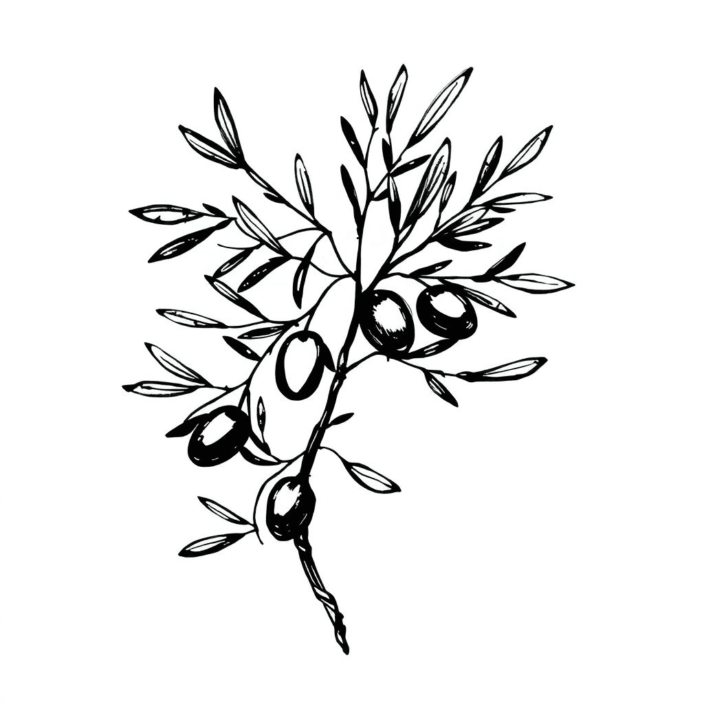 Olive Tree Branch, Dark Theme