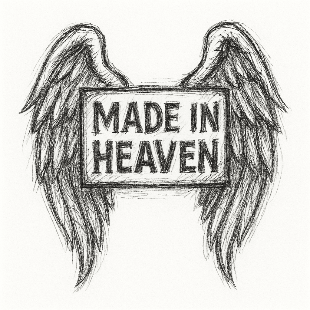 Sign "made In Haven" With Angel Wings