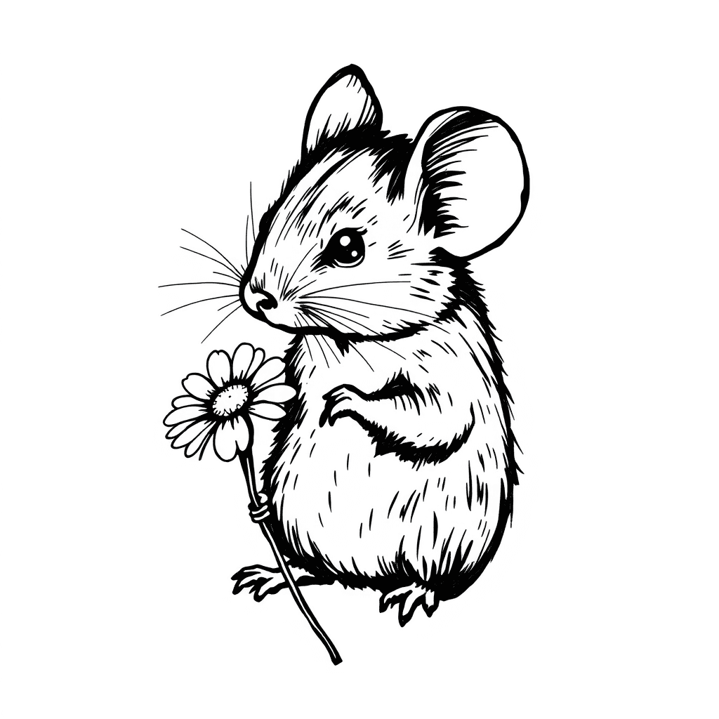 Mouse Holding Daisy