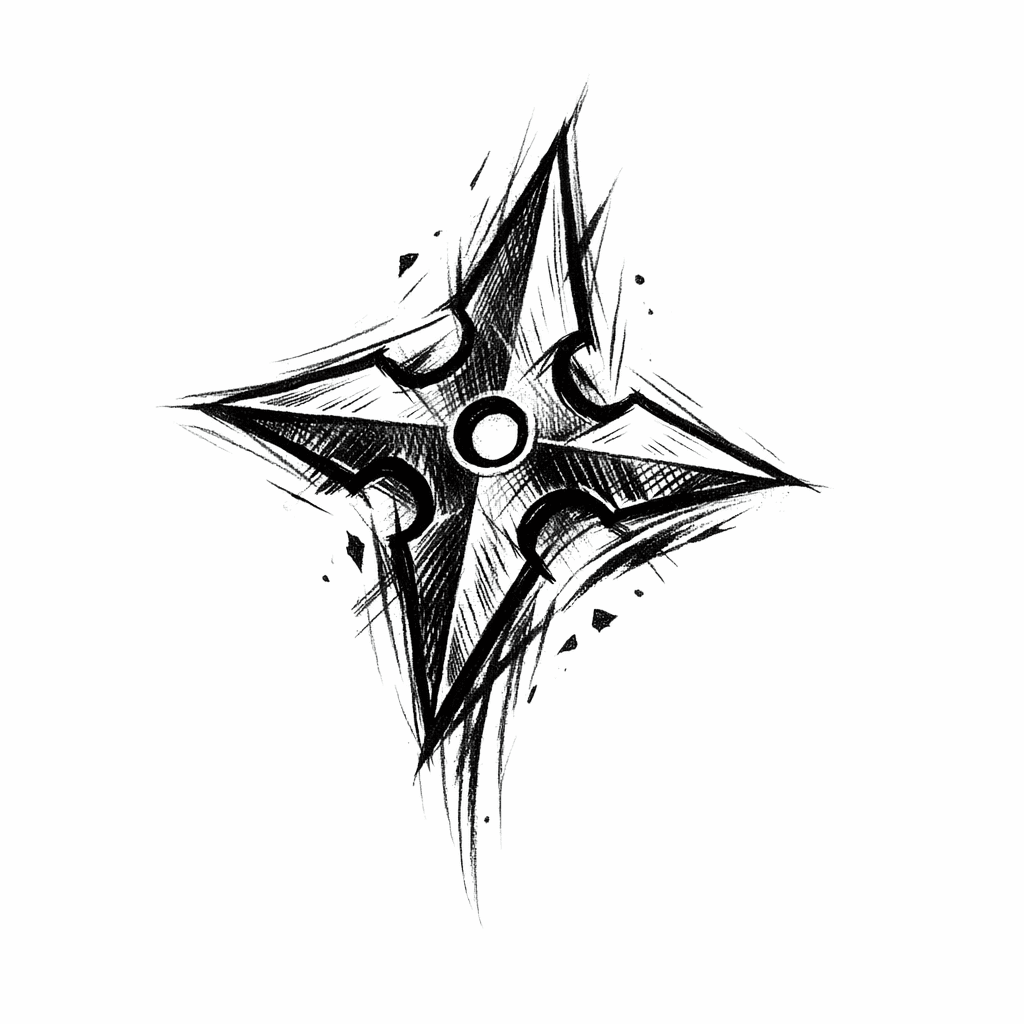 Ninja Star Tattoo On Rib / Upper Back
