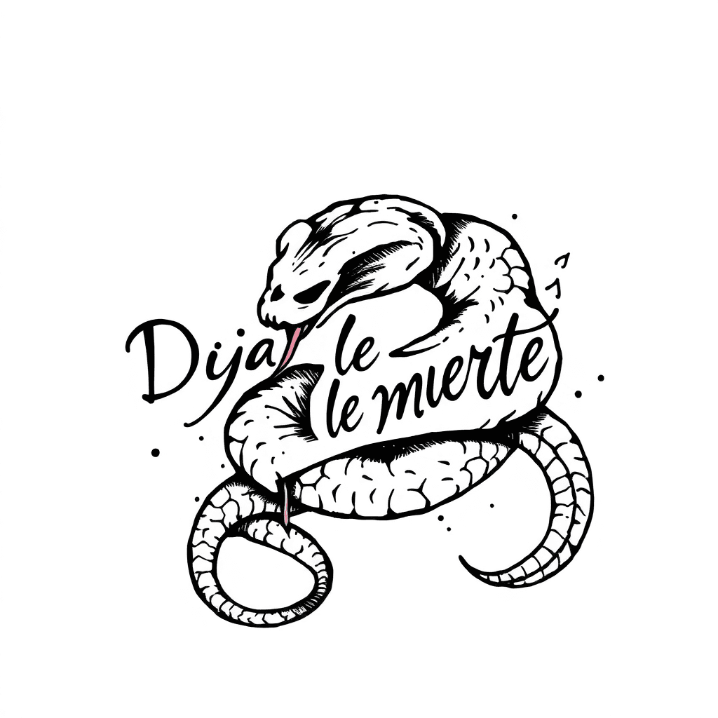 A Snake With The Quote "dia De La Muerté"