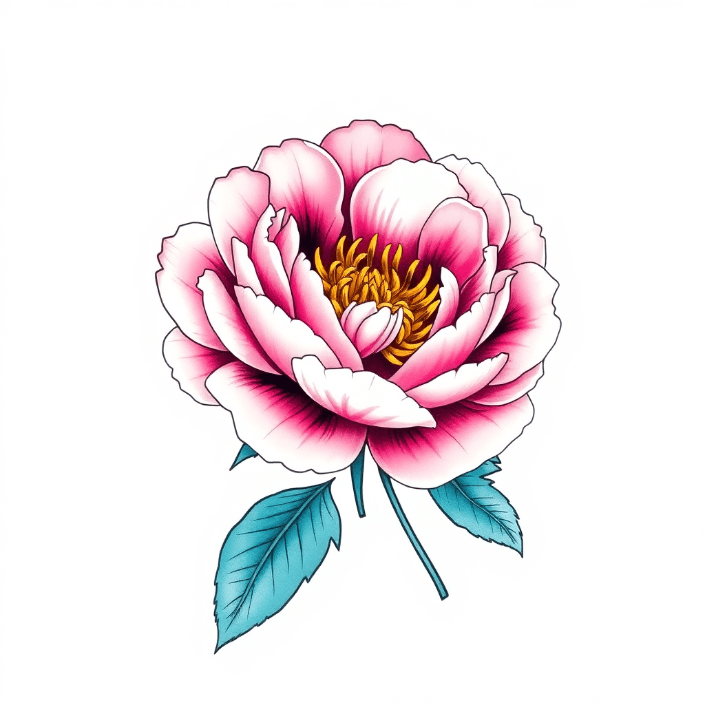 Huge Flowing Peony Flower