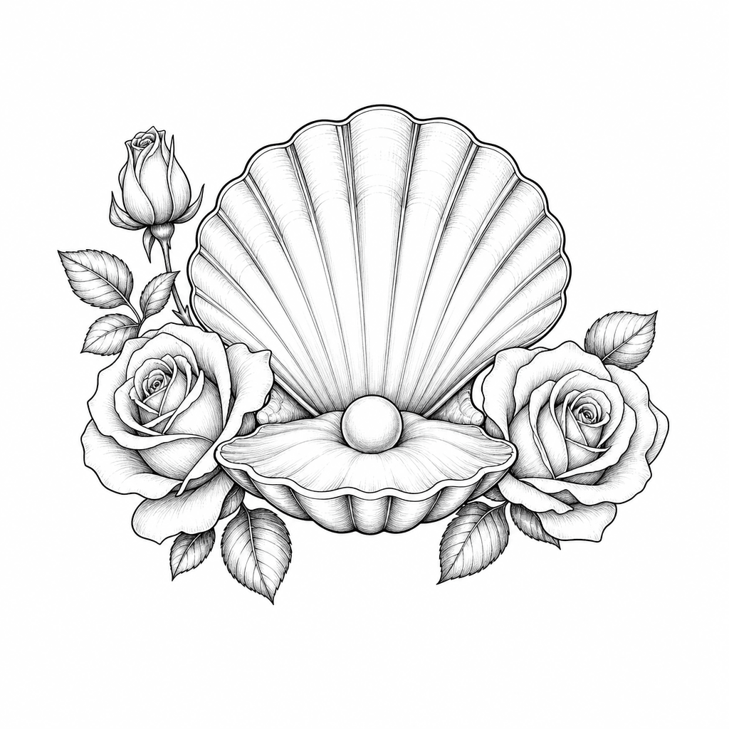 Aphrodite Seashell With Roses