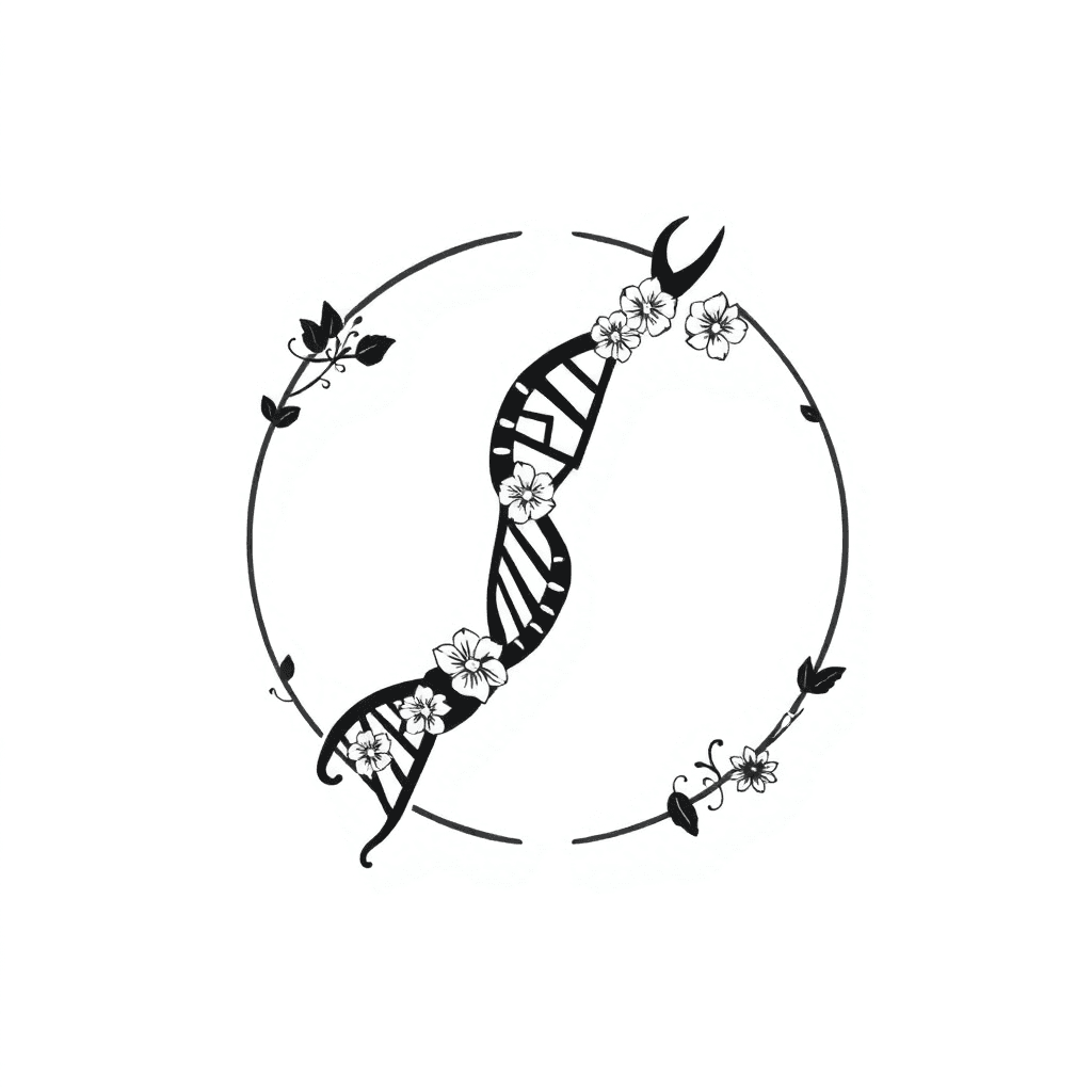 A Dna Strand Made Of Flowers