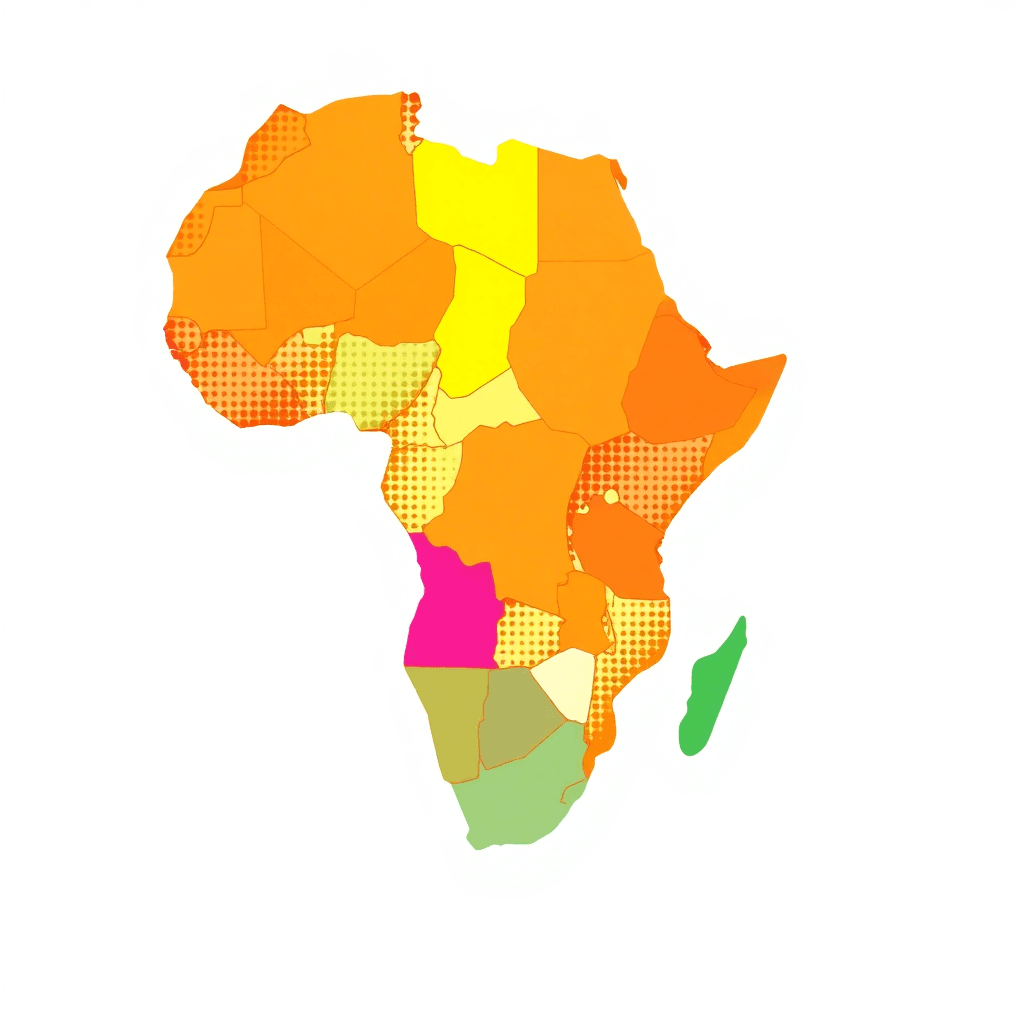 Africa Map Big 5 8 Colors