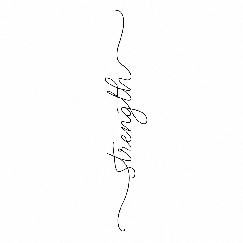 Single line "single word script" Tattoo Design