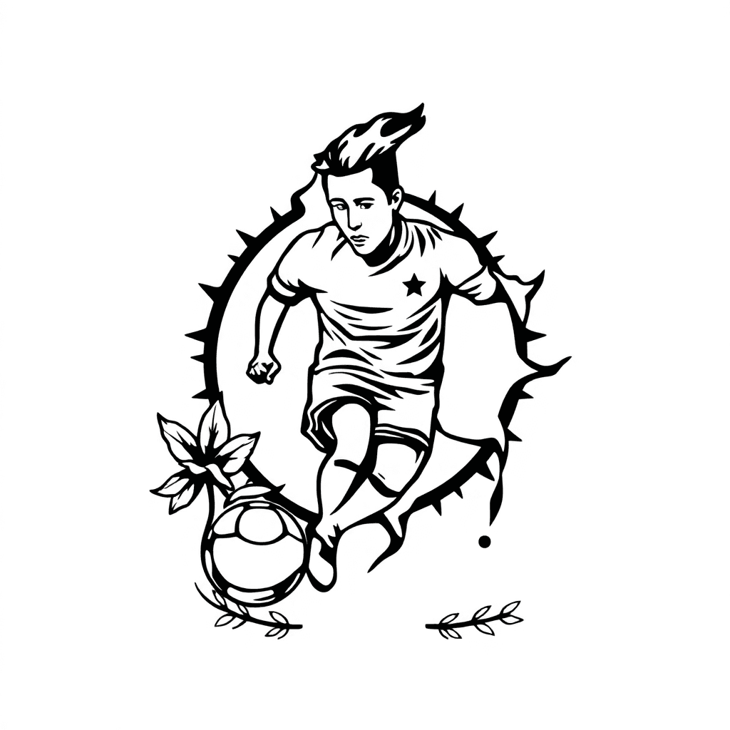 Traditional "Colombia soccer team and culture" Tattoo Design