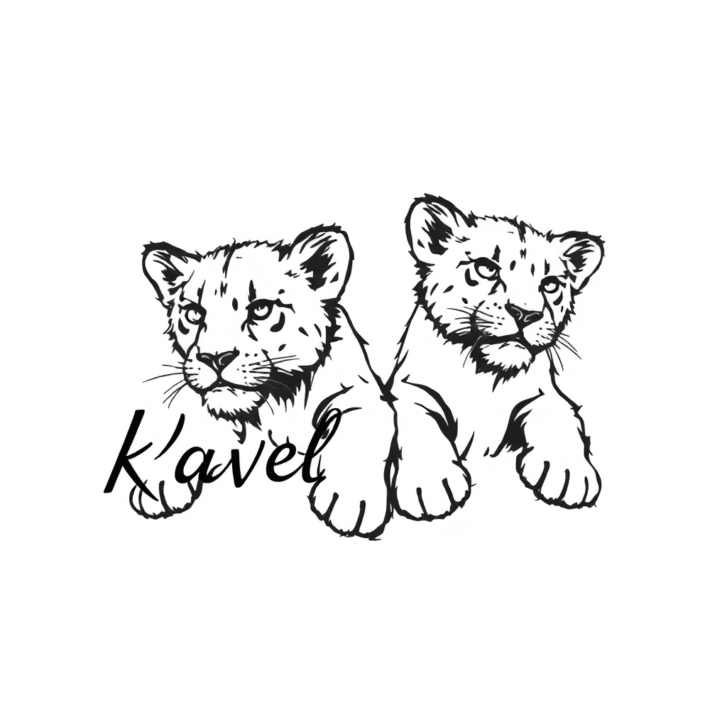 Name Kavelli And Carnnel With Two Cub Lions