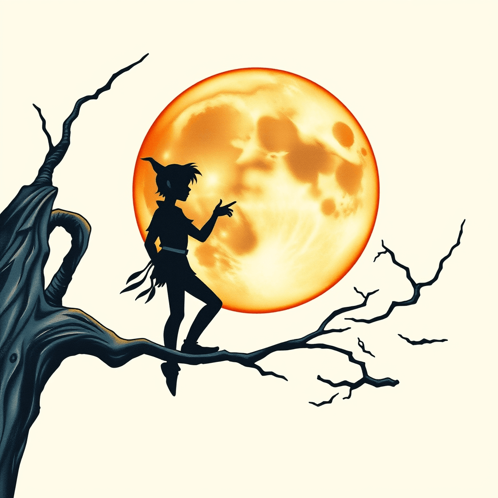 Full Moon With Peter Pans Shadow