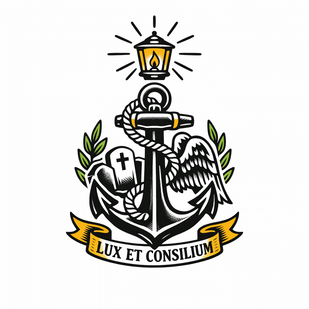 ⚓ Tattoo Artist Design Brief: “lux Et Consilium” Memorial Piece
overall Style:
bold, Traditional Navy Tattoo Style With Strong Black Linework, Solid Shading, And Selective Color (yellow And Green).