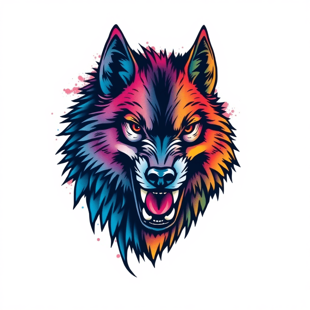 Wolf”s Head With Teeths Mystical Athmosphere