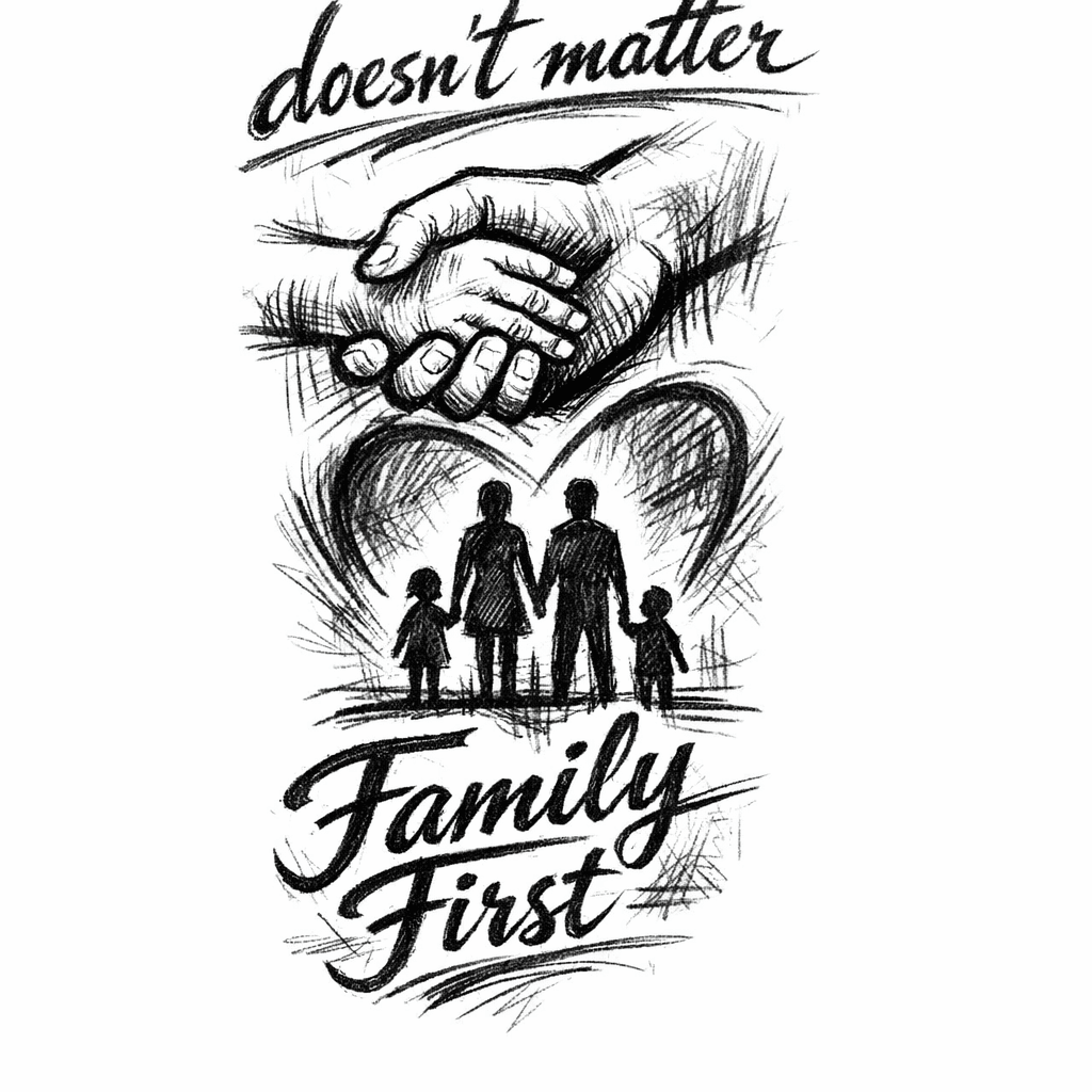 Wriiten Doesnt Matter Family First On Arm
