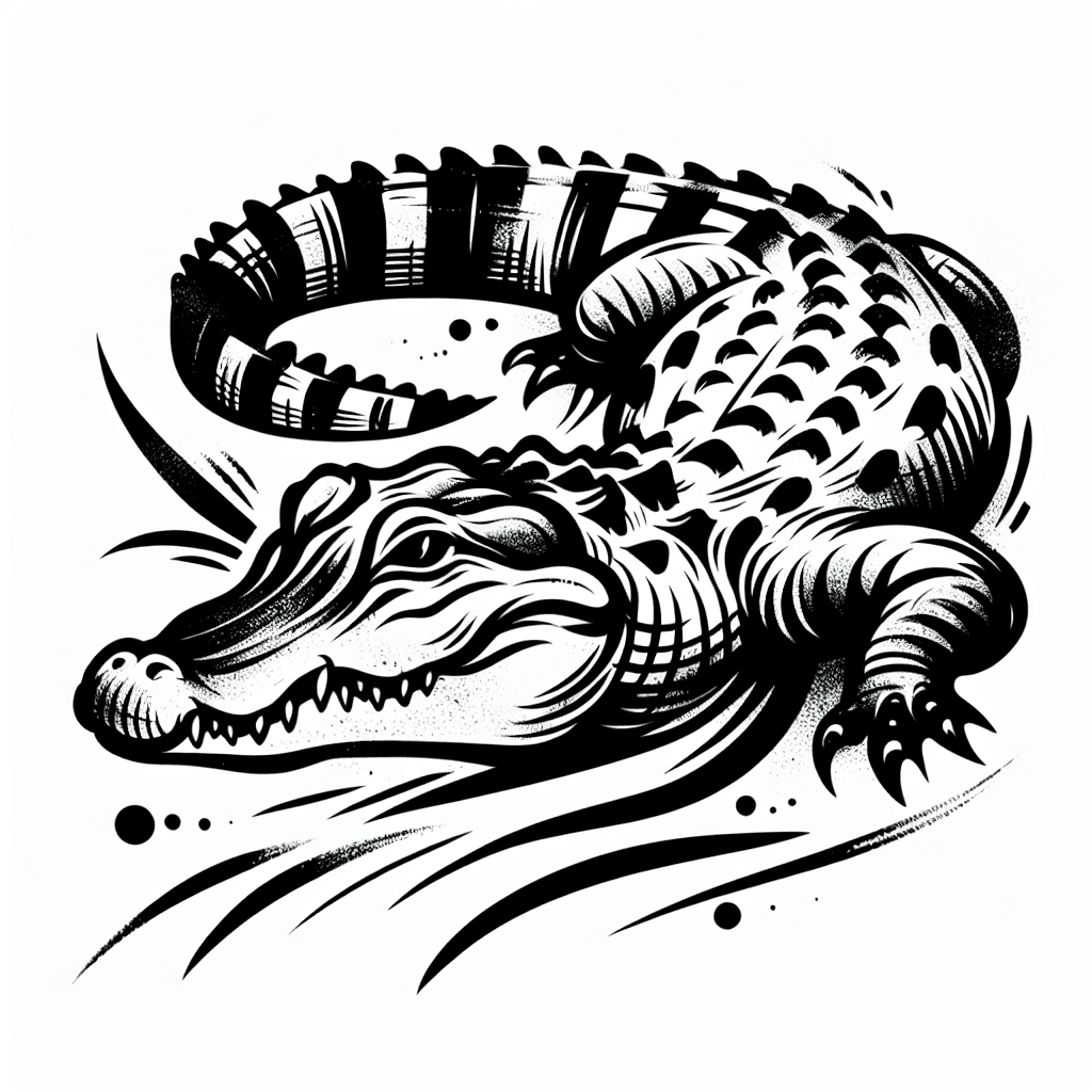 Armana Style Alligator Lineart
