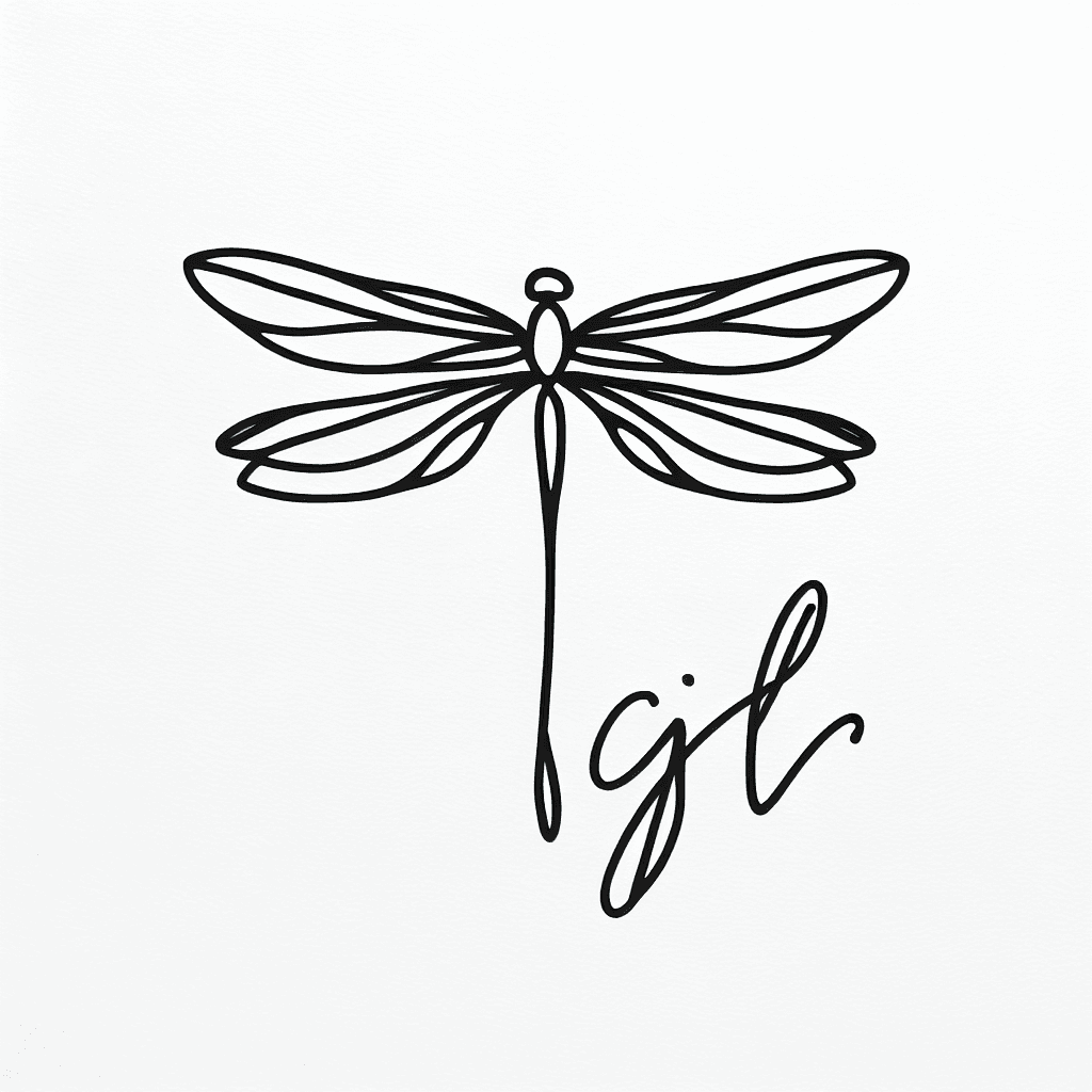 Small Dragonfly With Gl Initials