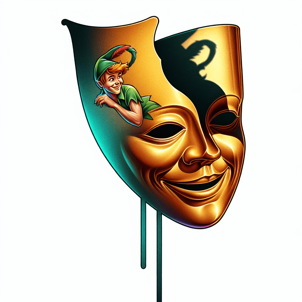 Realistic Theater Mask Casting A Peter Pan Shadow