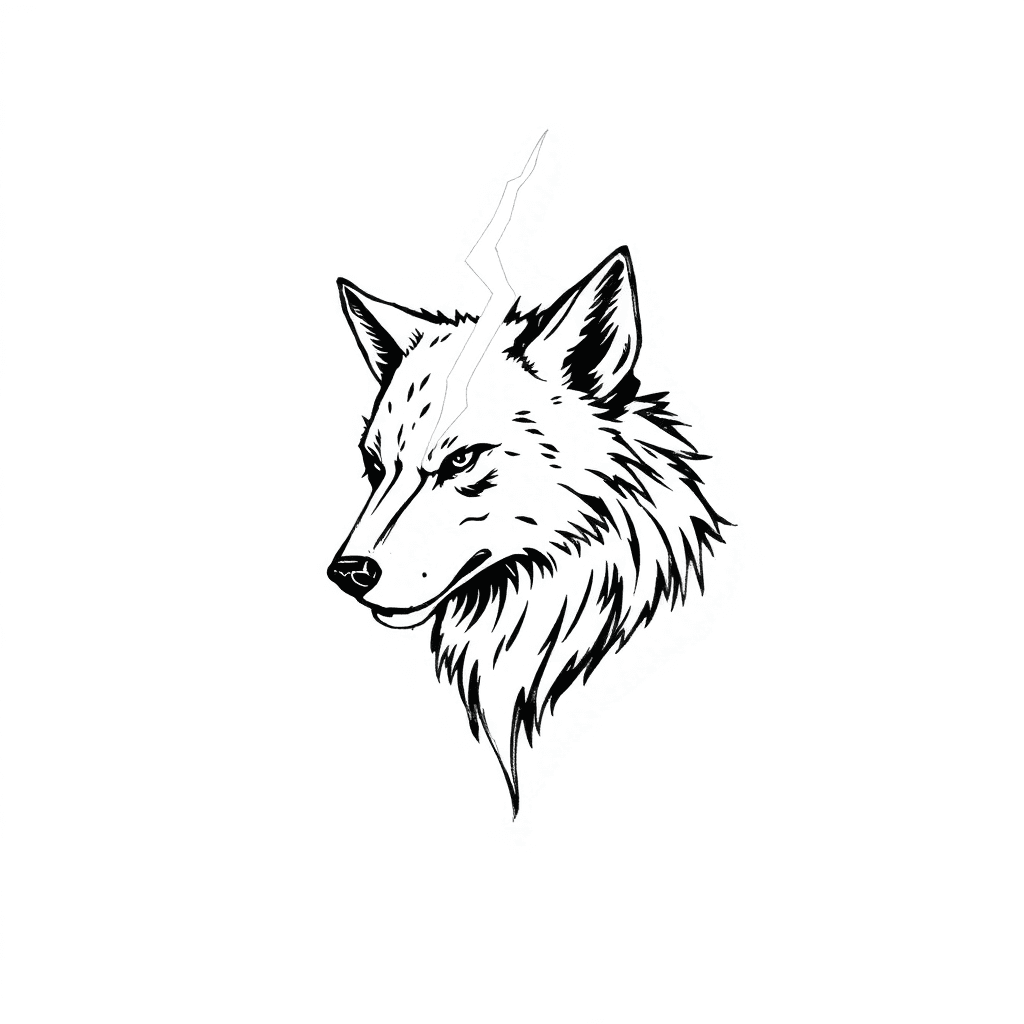 Wolf With Lightning