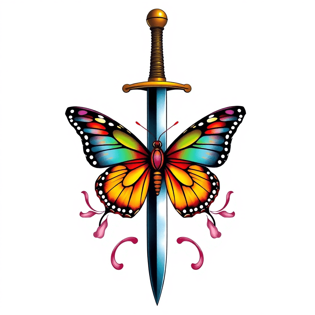 A Butterfly In Middle Of A Sword
