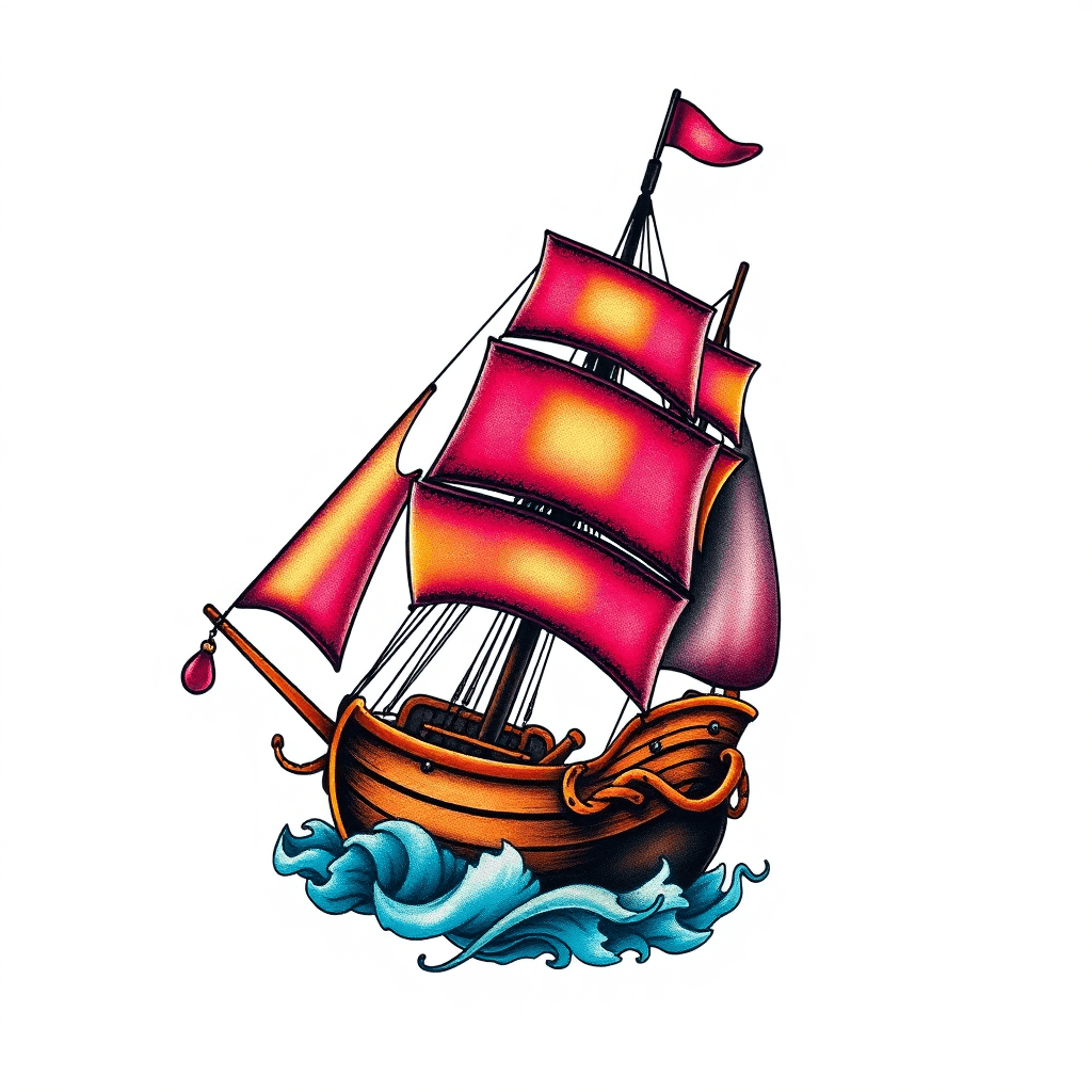 Forearm Tattoo Of Capt Hooks Pirate Ship