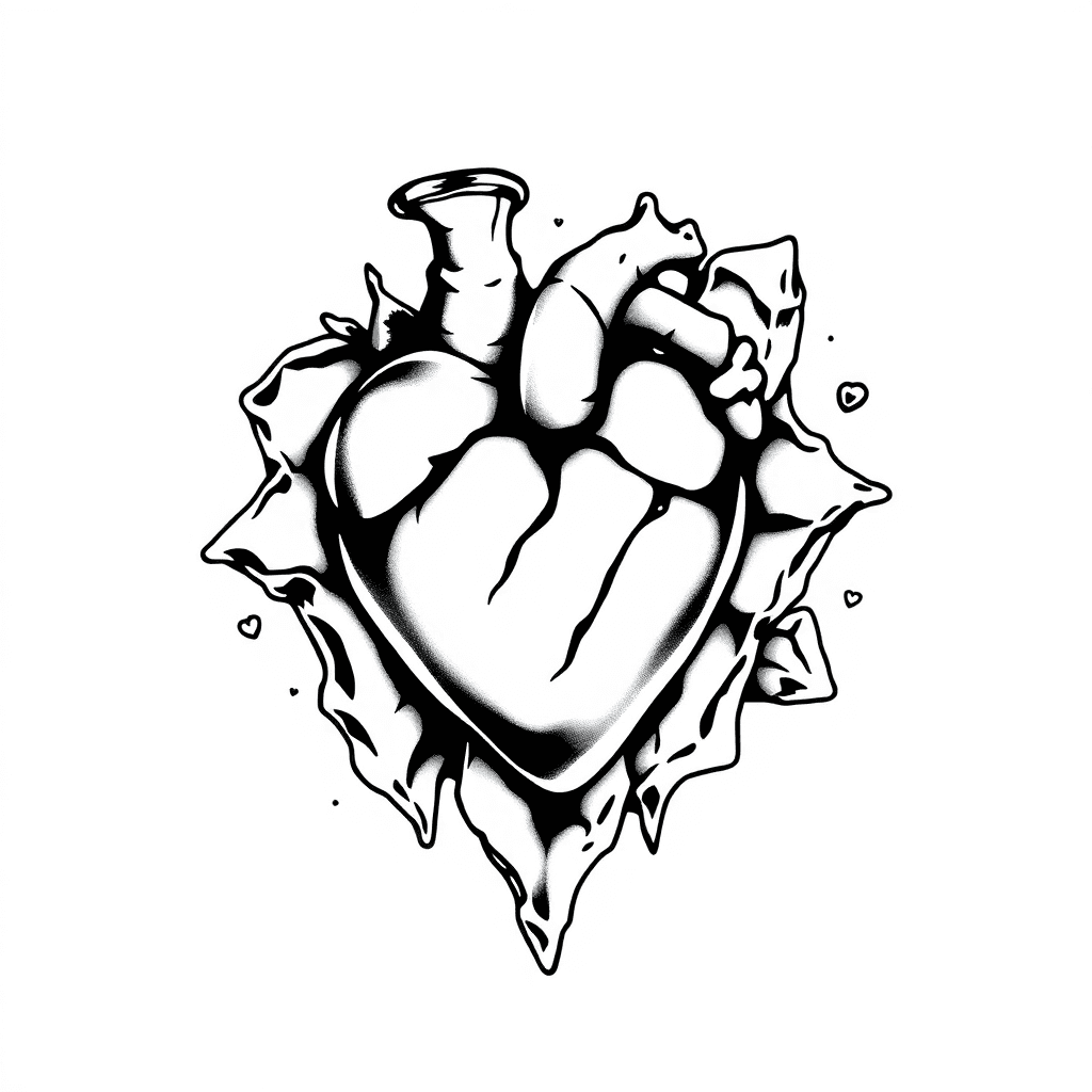 Realistic Heart Surrounded By Ice