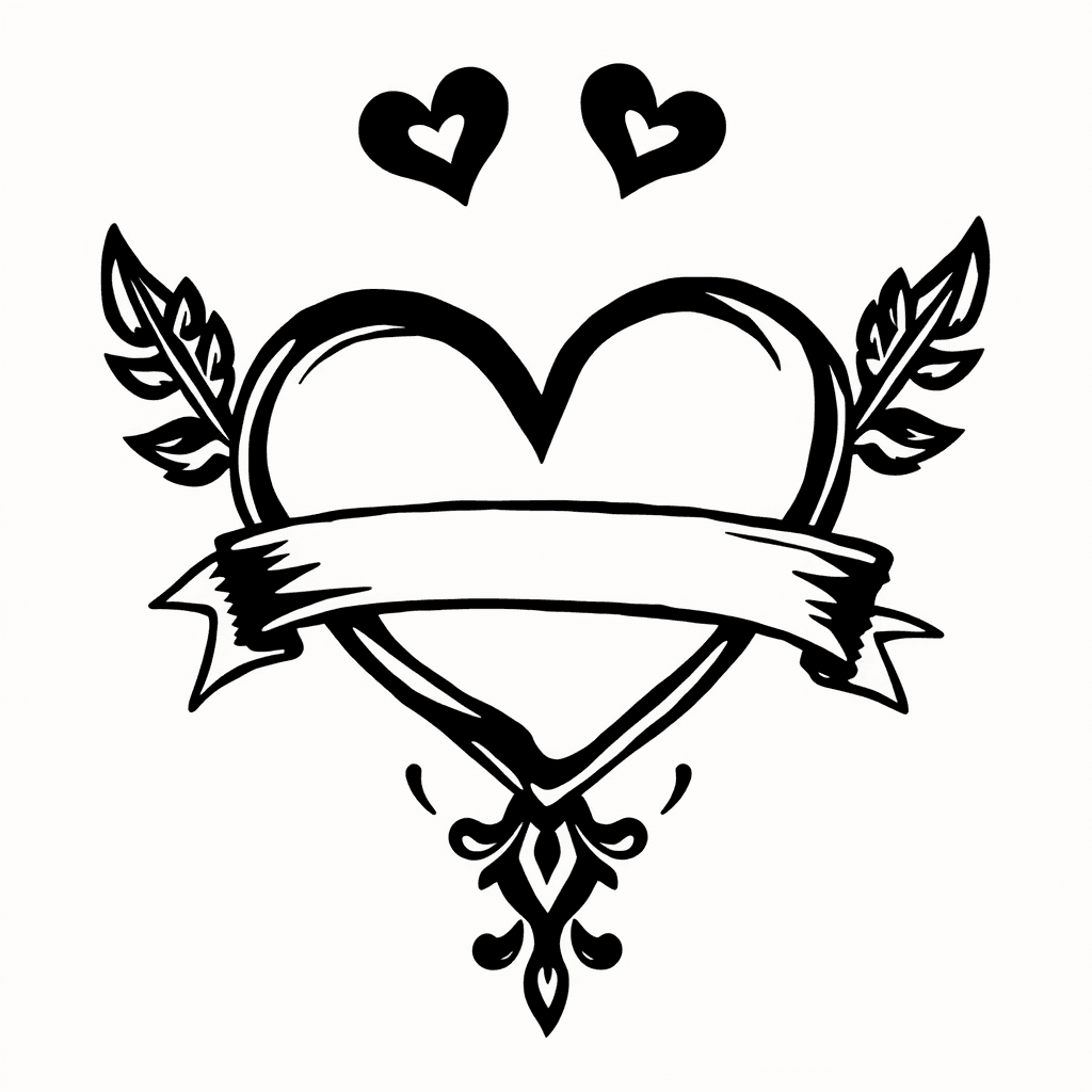 Heart With A Banner Through It