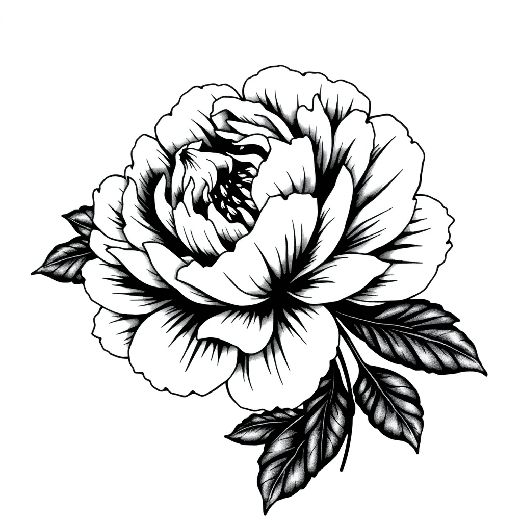 Huge Flowing Peony Flower