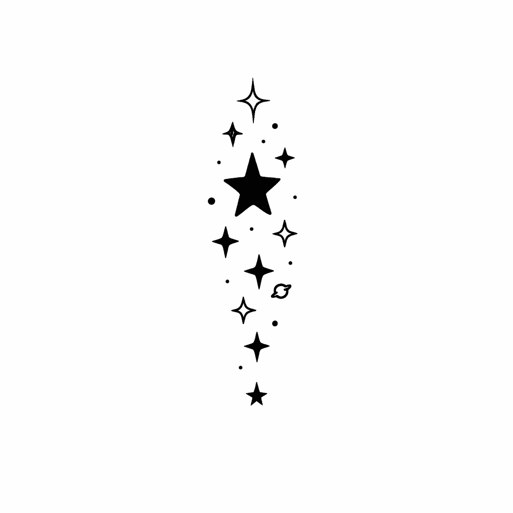 Minimalist "Tiny Star Cluster" Tattoo Design