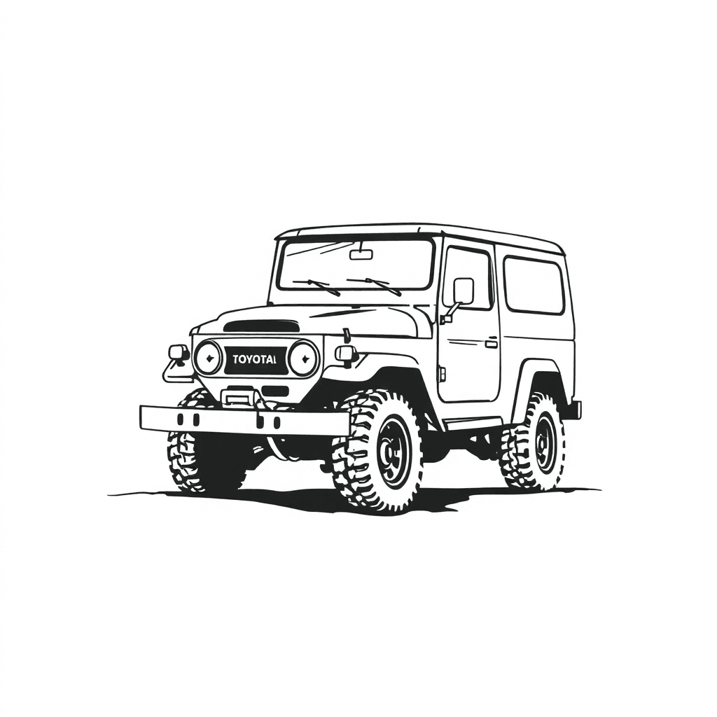 Toyota Fj With Bagira Standing In The Desert