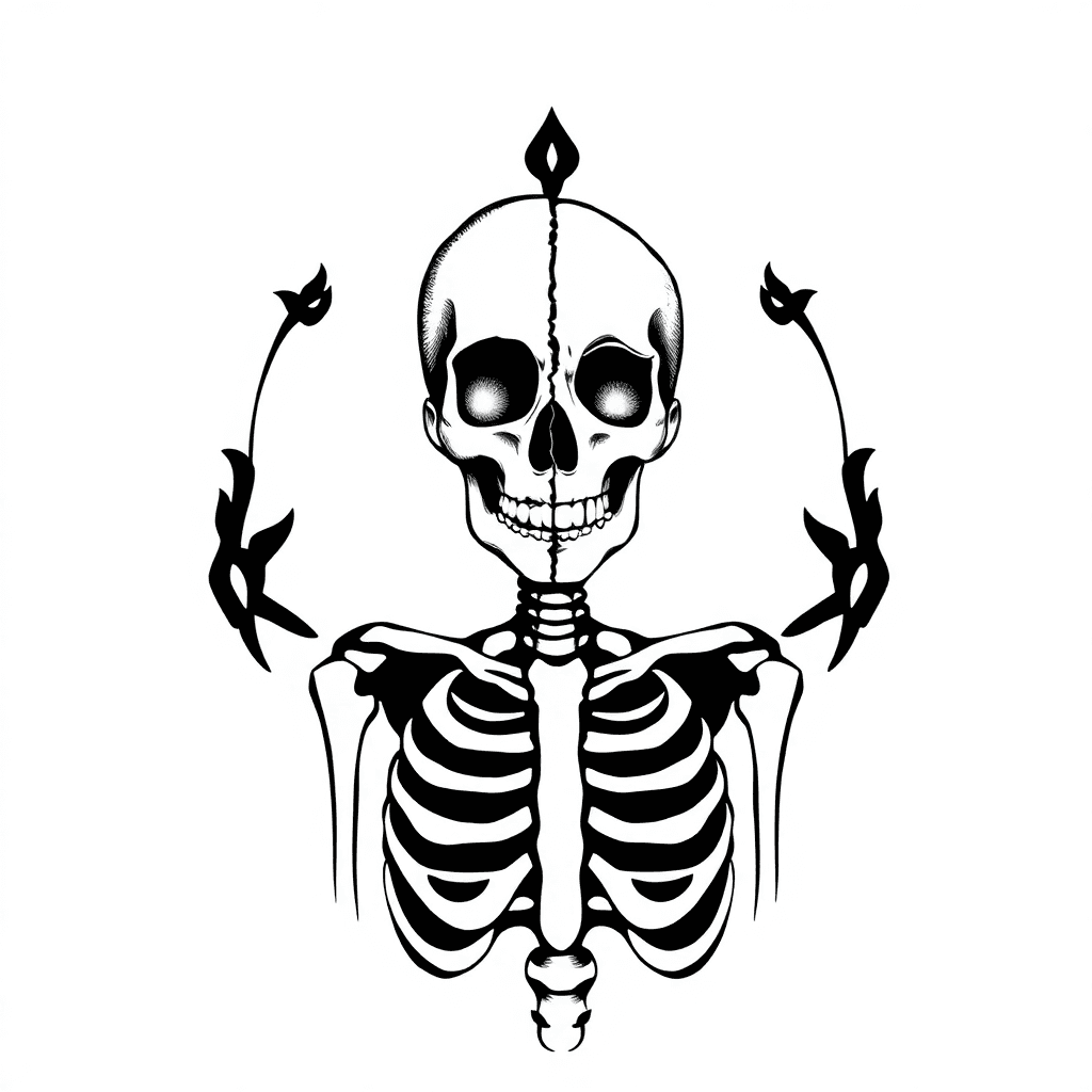 Half Woman Half Skeleton