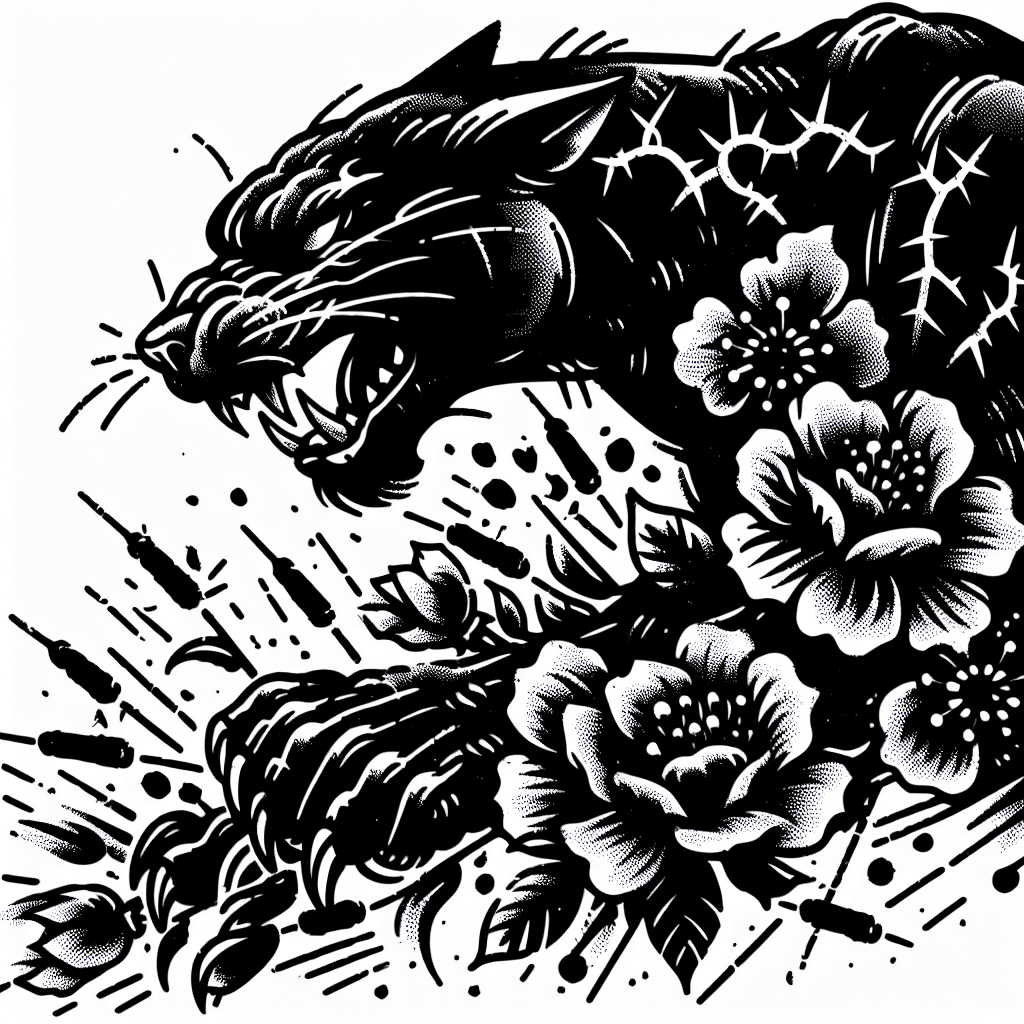A Panther With Flowers And Thorns Real Evil