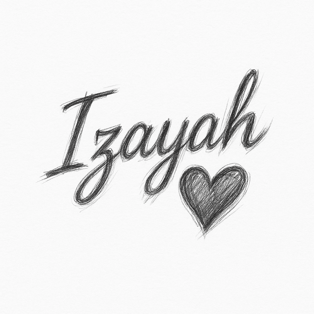 Izayah In Cursive With Heart