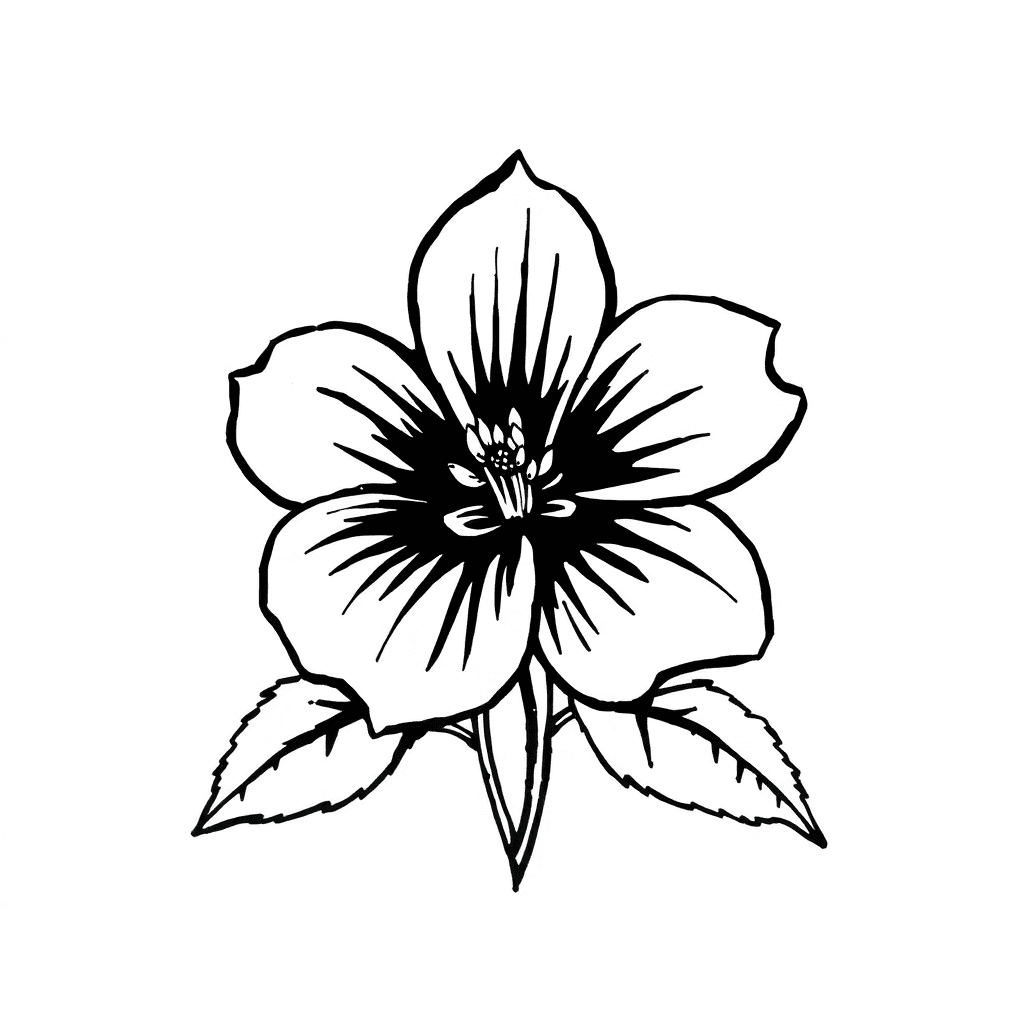 A Sampaguita Flower Design With Shading And Leaves