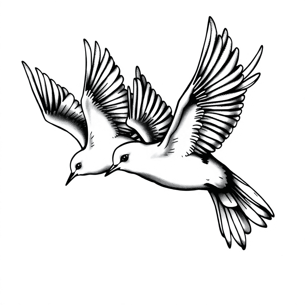 Detailed Birds Flying