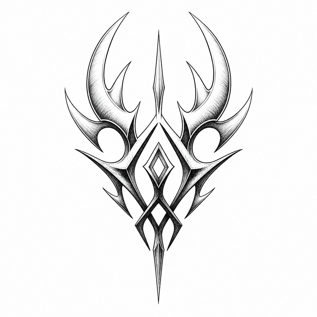 Sharp Abstract Sigil With Horn-like Edges
