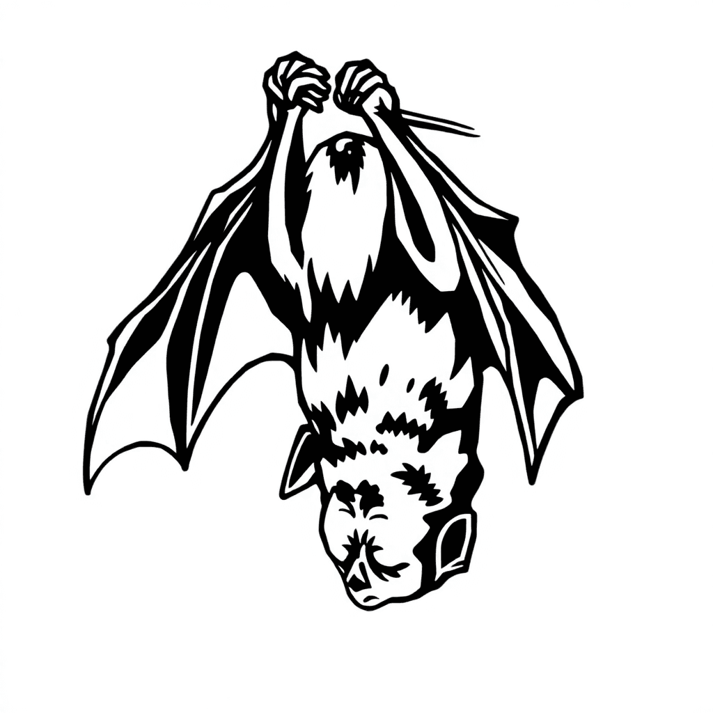 Bat Sleeping Upside Down