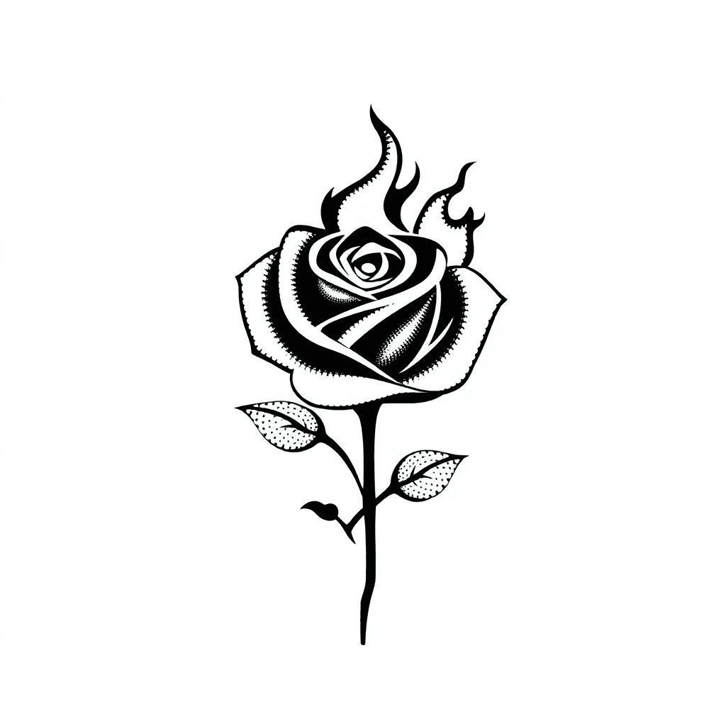 Flames In The Shape Of A Rose