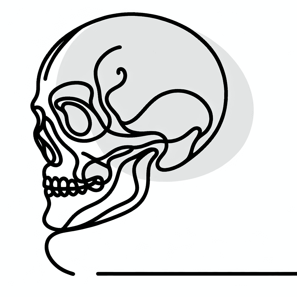 Single line "skull thin line" Tattoo Design
