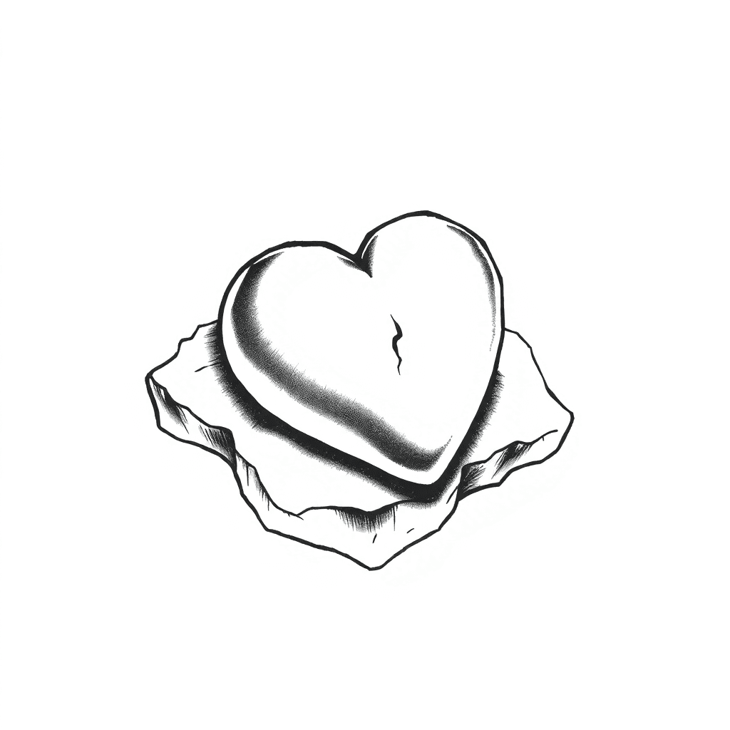 Realistic Heart Laying On Ice