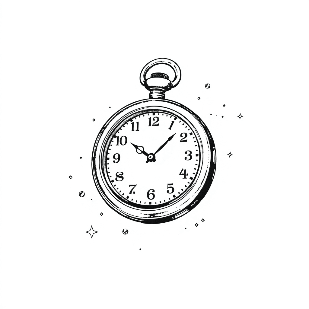 Pocket Watch Floating In A Galaxy