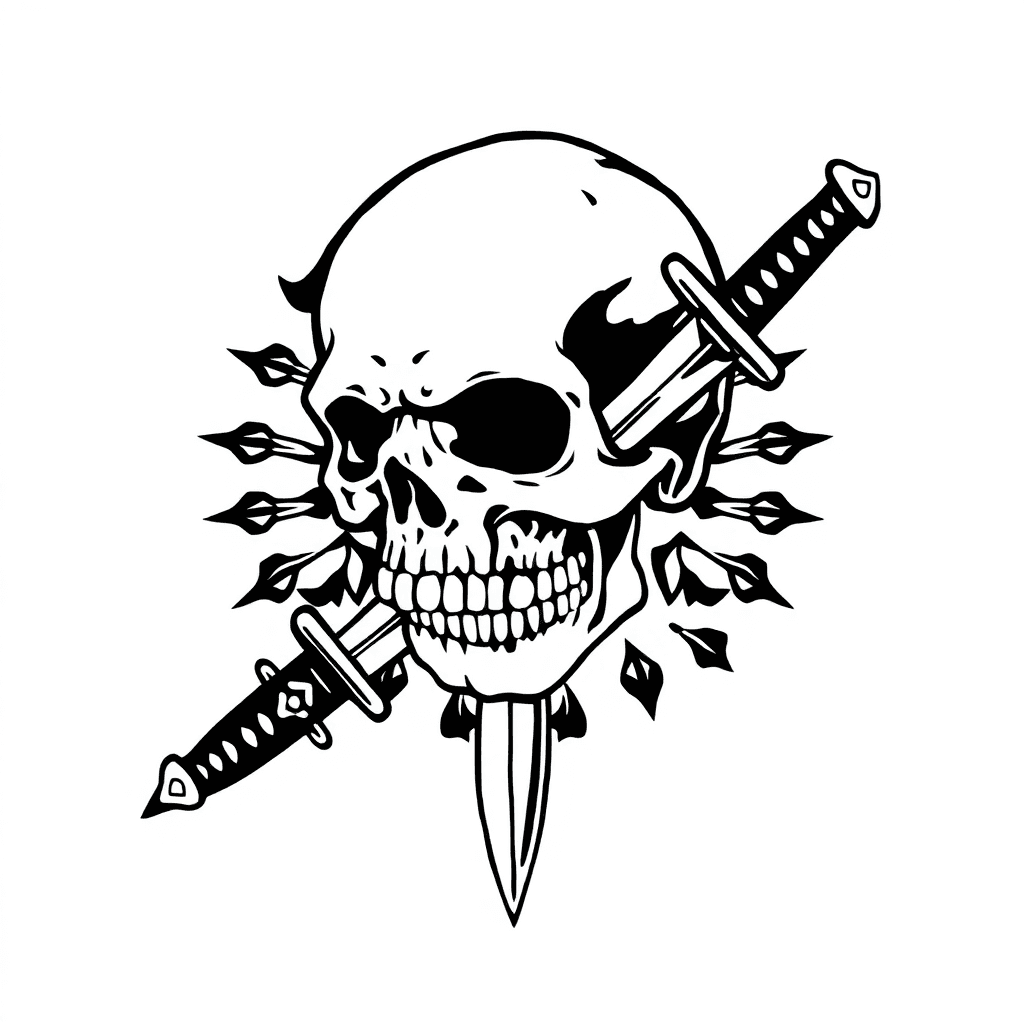 A Skull With A Dagger