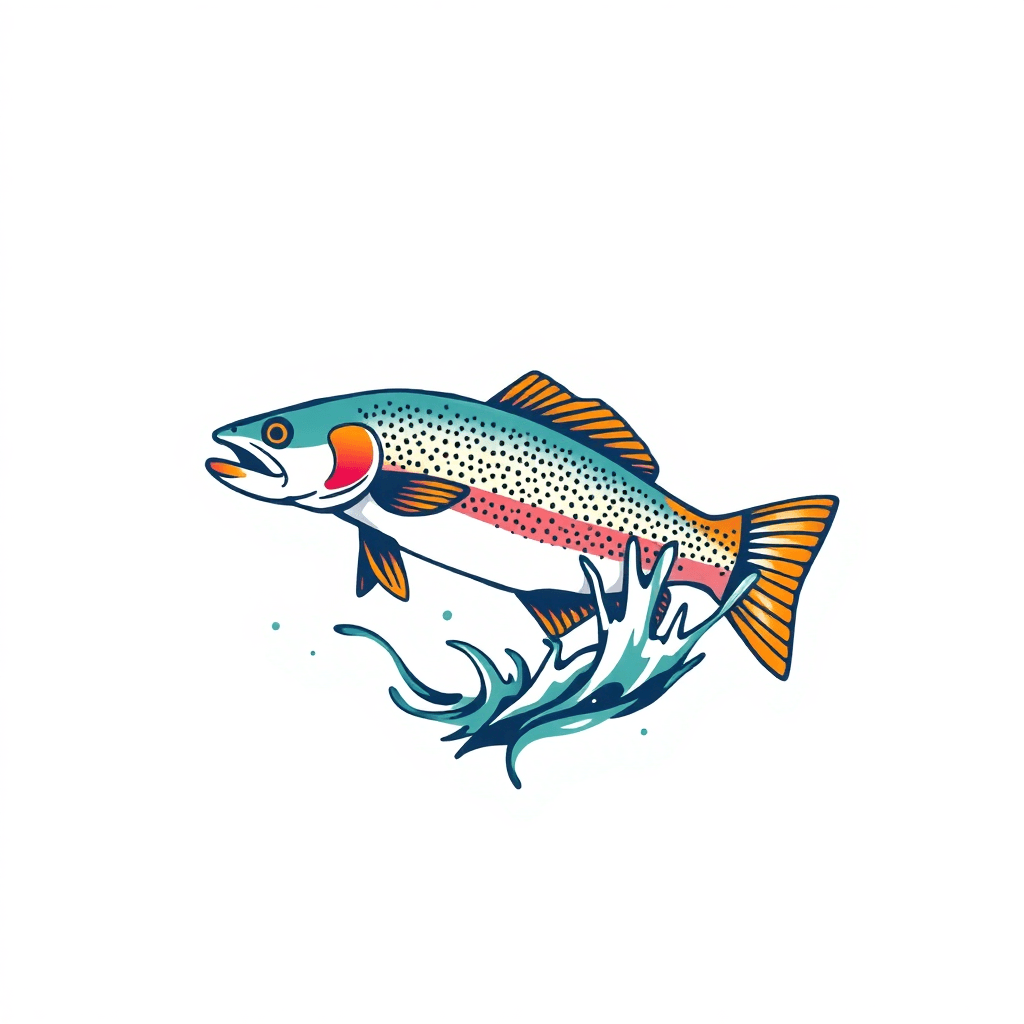 Trout Jumping Out Of The Water