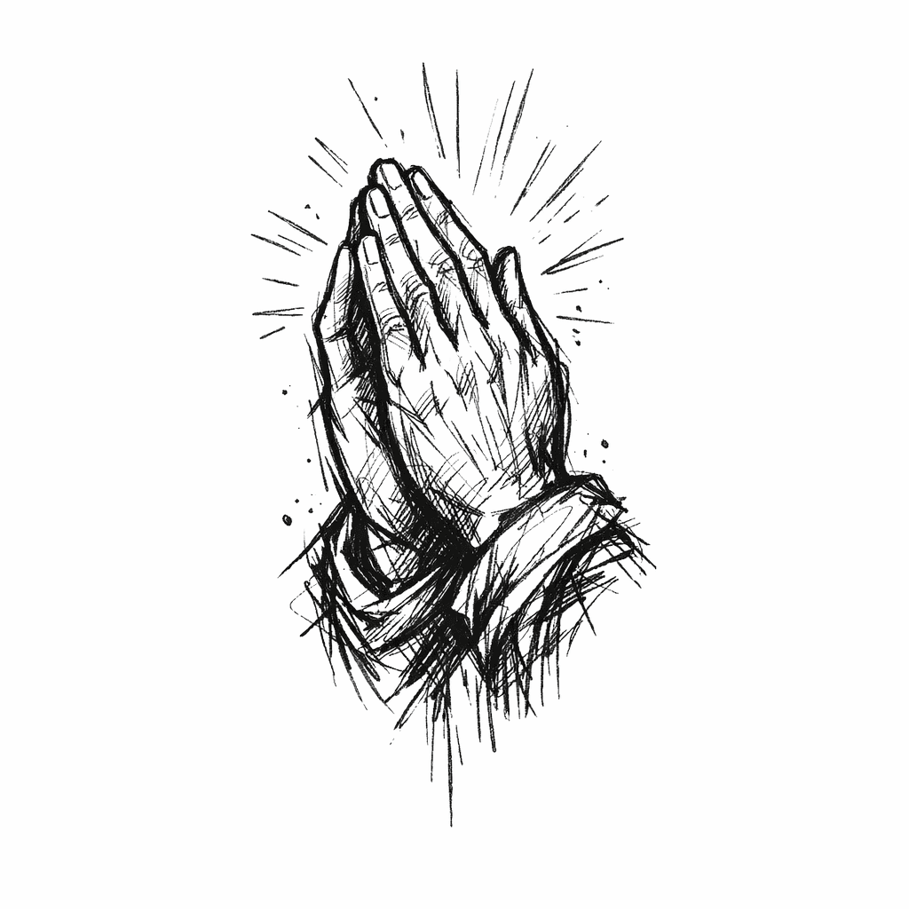 Sketch "Praying Hands" Tattoo Design