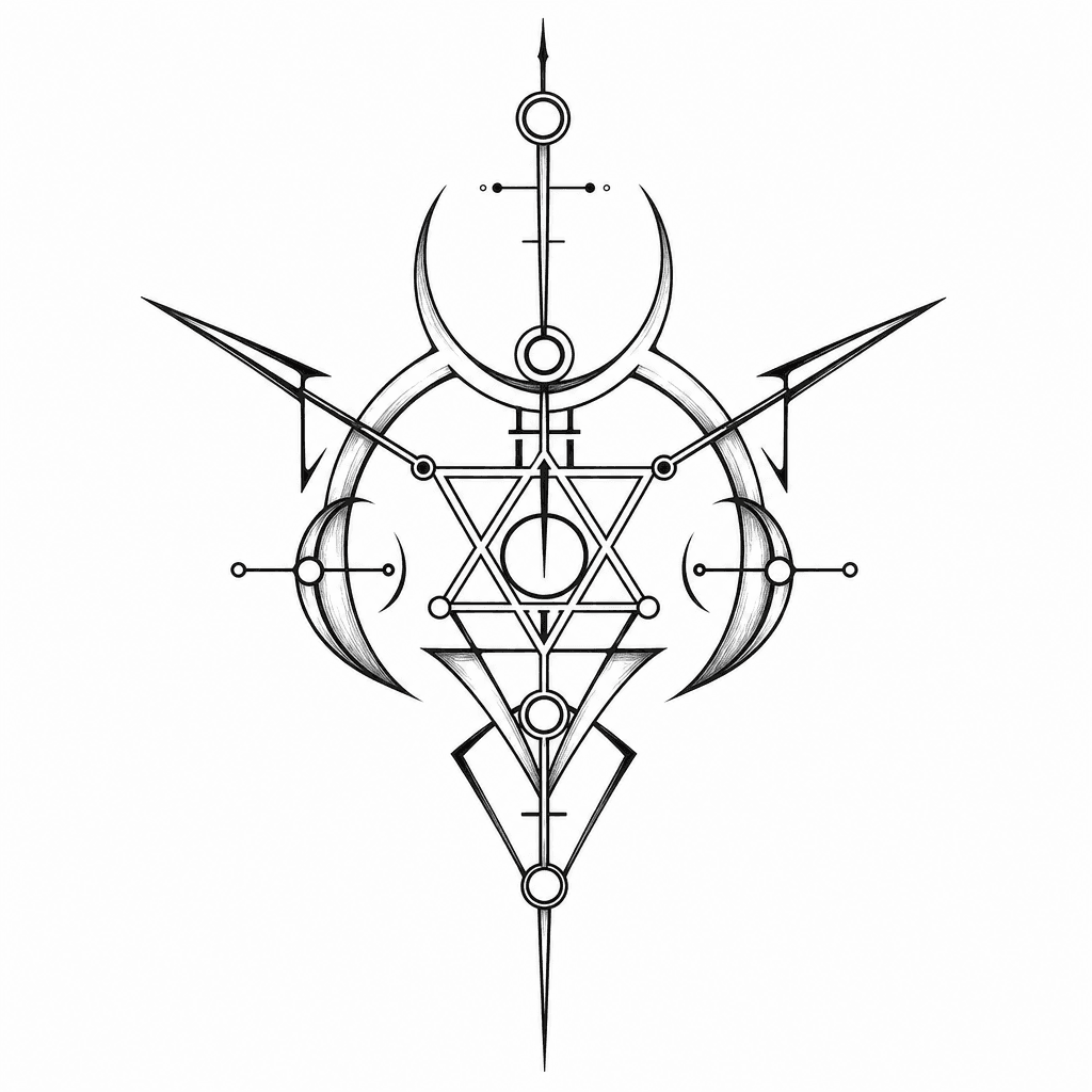 Cybersigil Shoulder Blade Design With Sharp Negative Space