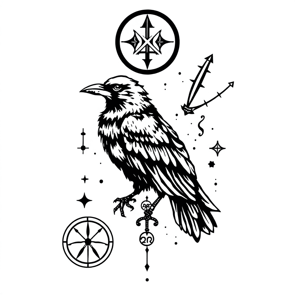 Raven , Greek Gods And Mathematicians Symbols