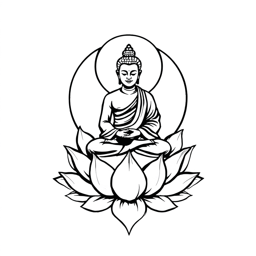 Buddha Sitting On A Lotus Flower